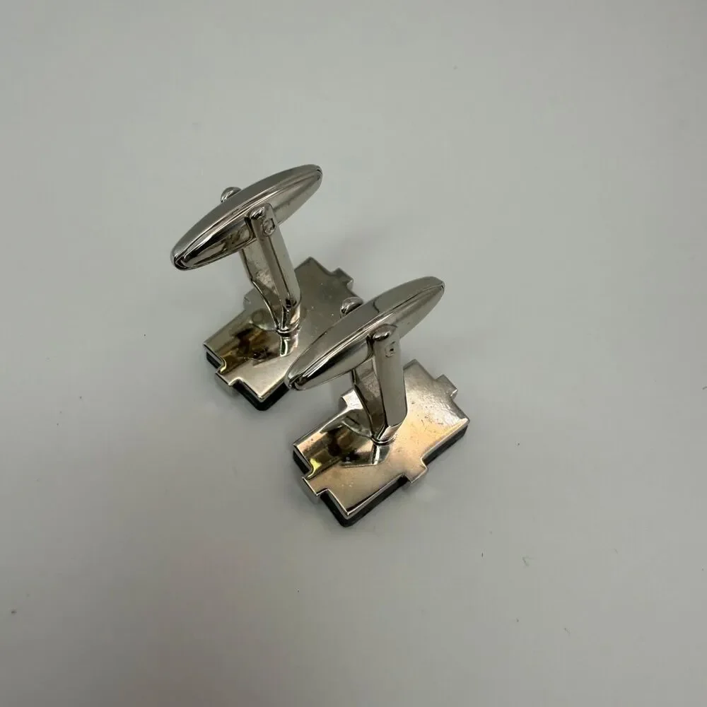 Lot 3 Mens Cufflinks British Isles Union Jack Race Indy Car Silver Tone Blue Red